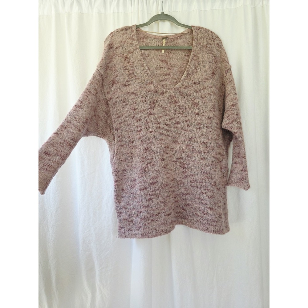 Free People Alpaca Mohair Slouchy V Neck Sweater Size XS Oversized Can Fit XL - Picture 4 of 10